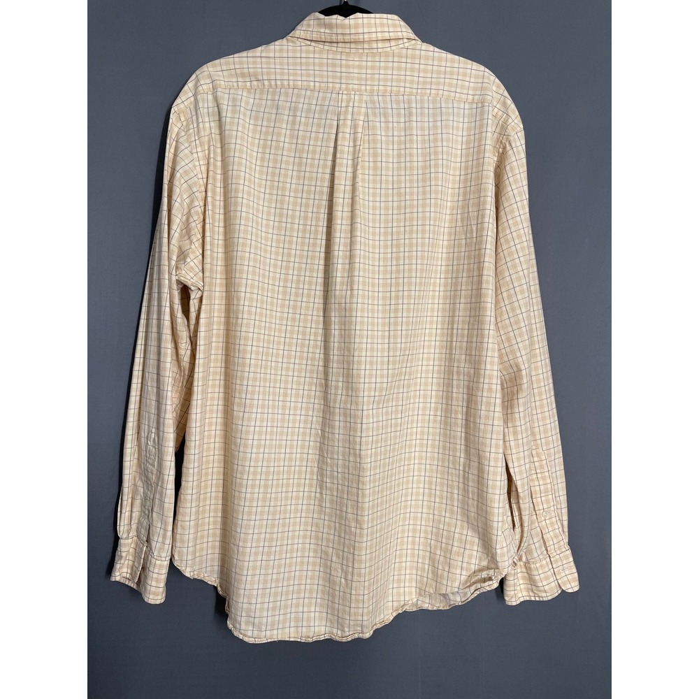 Quiet Luxury Ralph Lauren Plaid Button Down Shirt Tan Cream XL Classic Fit - Picture 10 of 10